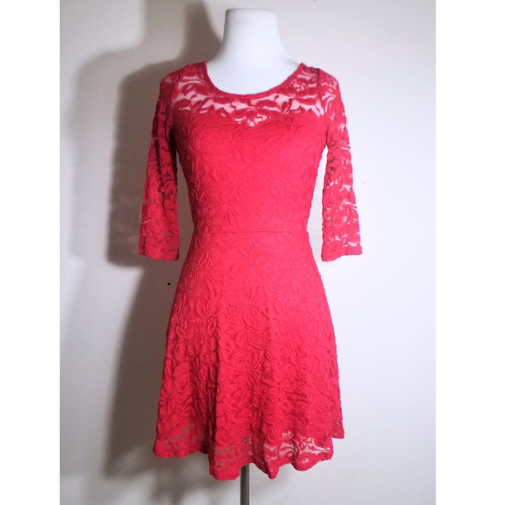 NWT Material Girl Red Lace Dress